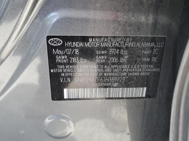 5NPD84LF6JH359729 Hyundai ELANTRA SEL