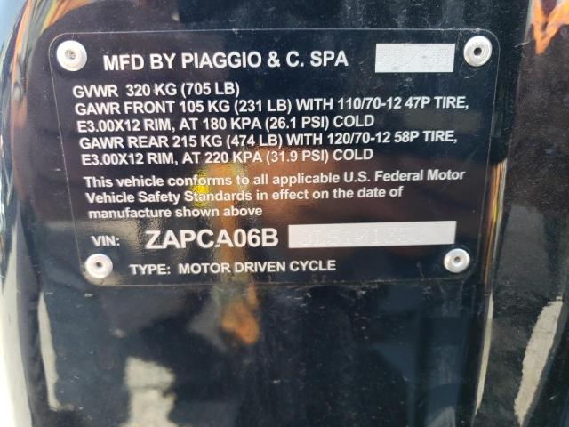 2020 PIAGGIO SCOOTER ZAPCA06B9L5101353