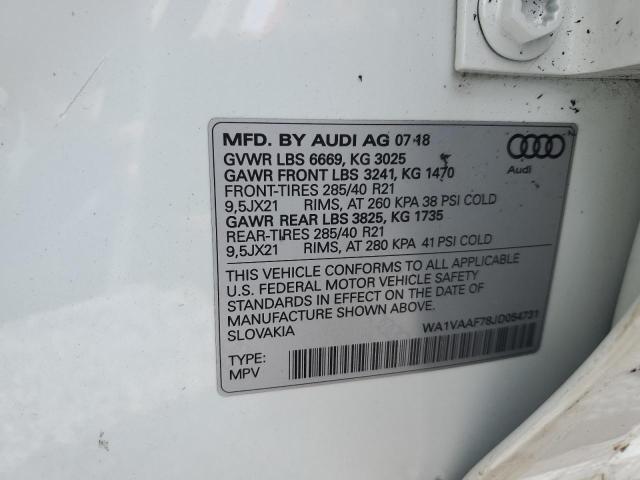 WA1VAAF78JD054731 2018 AUDI Q7, photo no. 12