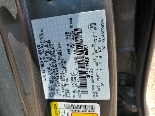 3FA6P0K94ER186804 Ford Fusion Titanium
