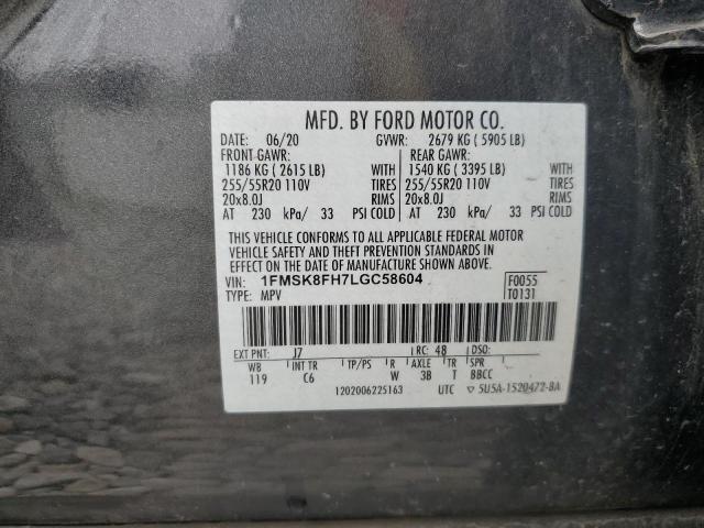 1FMSK8FH7LGC58604 Ford Explorer Limited