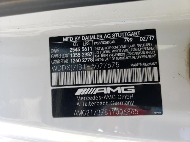 WDDXJ7JB1HA027675 Mercedes-Benz S 63 AMG