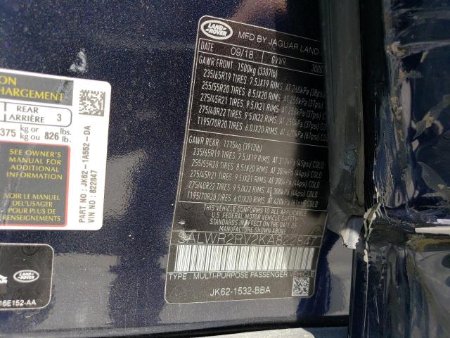 SALWR2RV2KA822847 Land Rover Range Rover Sport Hse