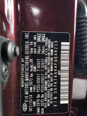 5XYKT4A64FG648213 KIA SORENTO LX