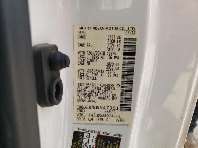 1N6AA1R76JN547301 Nissan TITAN S