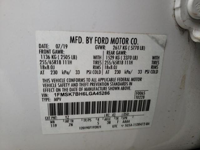 1FMSK7BH6LGA45286 Ford EXPLORER