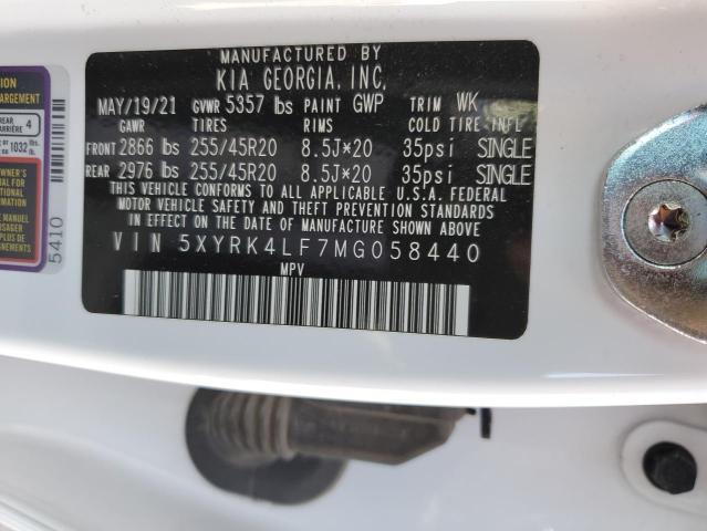 5XYRK4LF7MG058440 KIA SORENTO SX