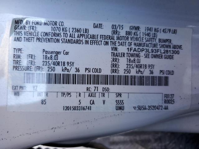 1FADP3L93FL281300 Ford FOCUS ST