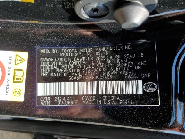 2016 LEXUS ES350 - 58ABK1GGXGU021408