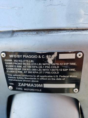 2022 PIAGGIO SCOOTER ZAPMA39M1N5202795
