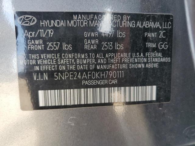 5NPE24AF0KH790111 Hyundai SONATA SE