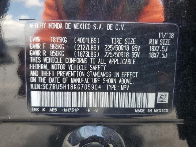 2019 HONDA HRV SPORT 3CZRU5H18KG705904