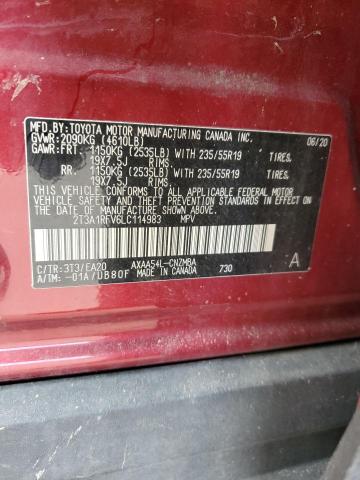 2T3A1RFV6LC114983 | 2020 TOYOTA RAV4 XLE P