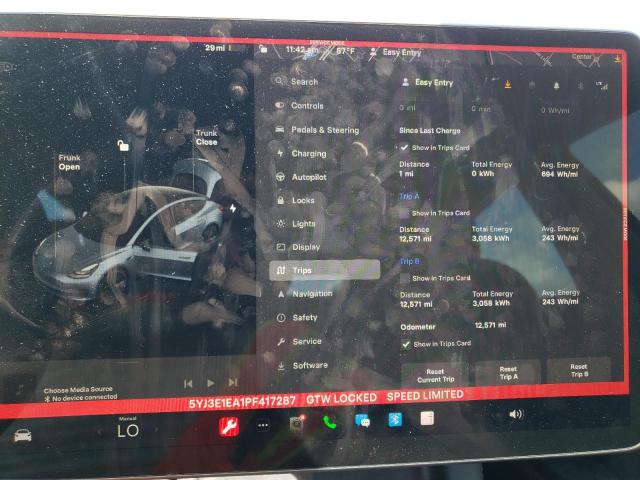 5YJ3E1EA1PF417287 Tesla MODEL 3