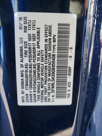 5FNRL5H39GB059408 2016 HONDA ODYSSEY, photo no. 13