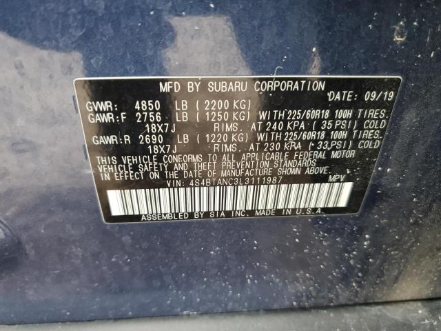 Subaru Outback Limited 2020 4S4BTANC3L3111987 Image 13