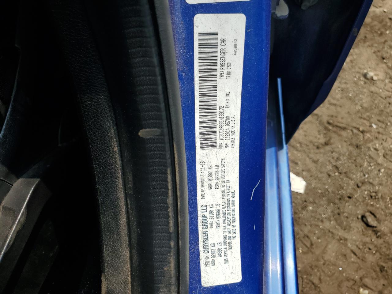 1C3CDZAG6EN189172 2014 Dodge Avenger Se