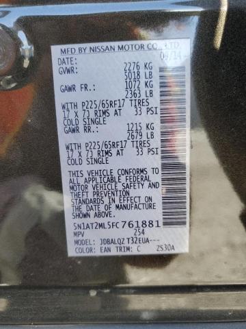 5N1AT2ML5FC761881 Nissan ROGUE S
