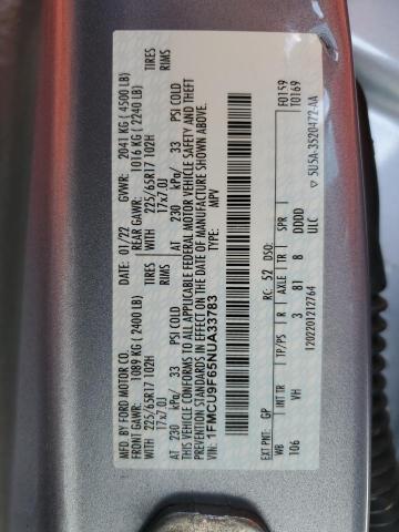 1FMCU9F65NUA33783 Ford ESCAPE S