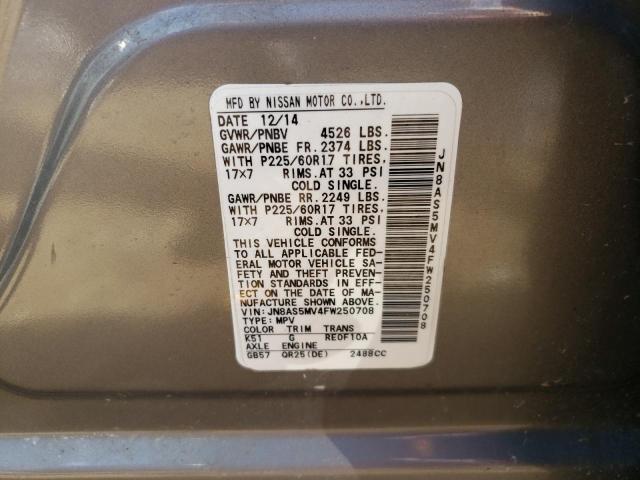 JN8AS5MV4FW250708 Nissan Rogue Select S