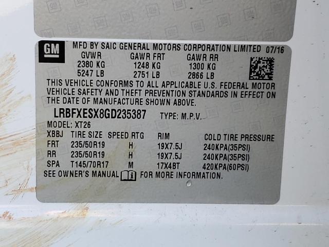 LRBFXESX8GD235387 Buick Envision Premium
