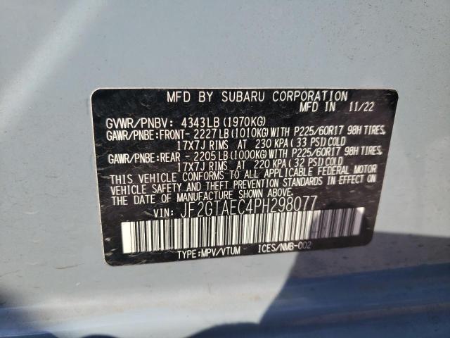 JF2GTAEC4PH298077 Subaru Crosstrek Premium
