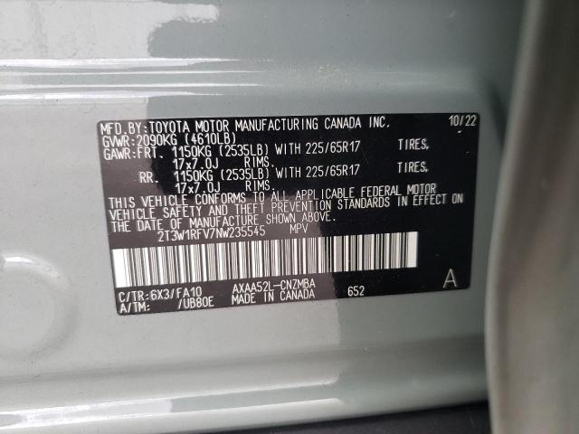 2T3W1RFV7NW235545 | 2022 TOYOTA RAV4 XLE