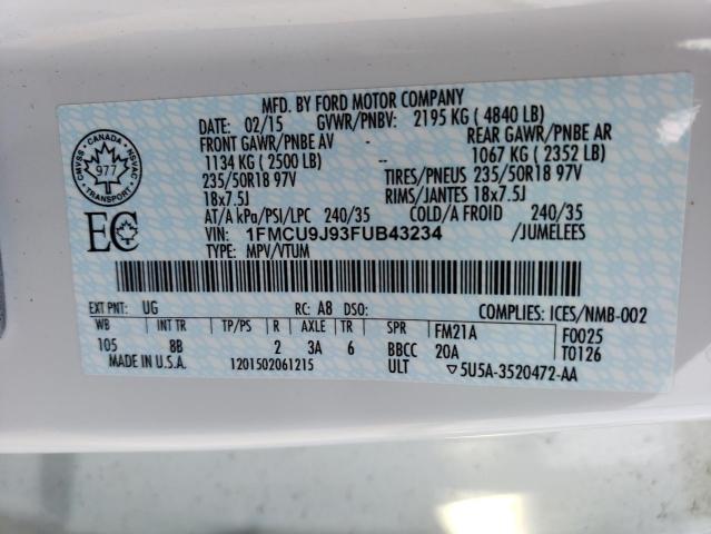 1FMCU9J93FUB43234 2015 FORD ESCAPE, photo no. 13