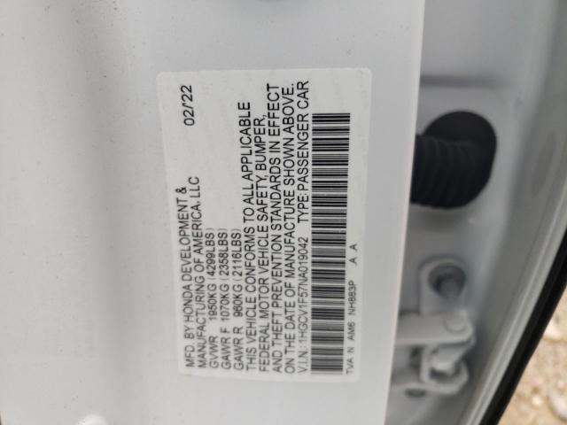 1HGCV1F57NA019042 Honda Accord EXL 10