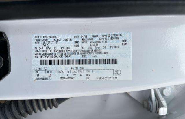 1FTFW1E50JKE18051 Ford F150 Supercrew