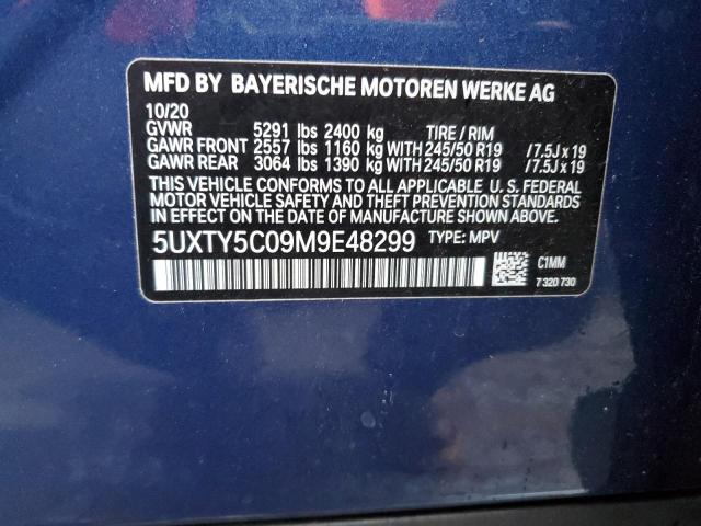 5UXTY5C09M9E48299 2021 BMW X3, photo no. 13