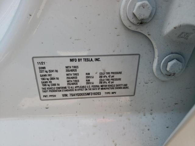 7SAYGDEE5NF318203 Tesla Model Y