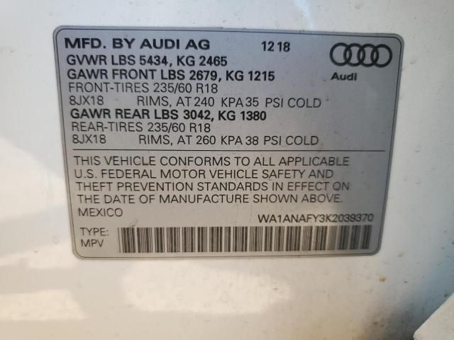 WA1ANAFY3K2039370 2019 AUDI Q5, photo no. 12