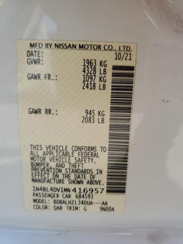 1N4BL4DV1MN416957 Nissan ALTIMA SV