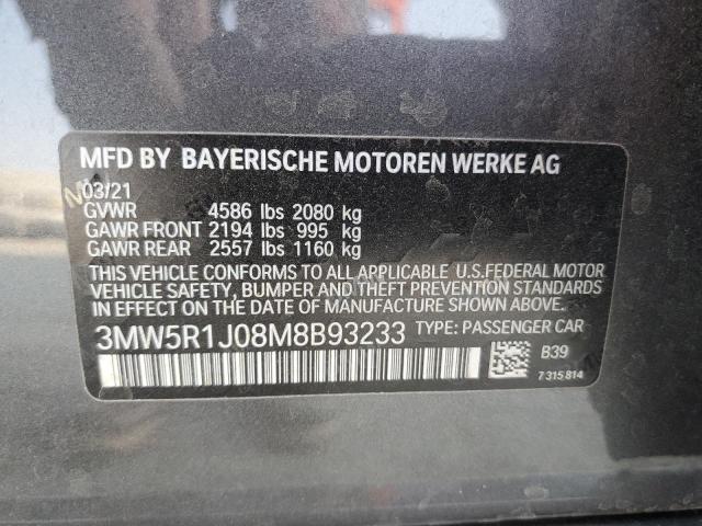 3MW5R1J08M8B93233 BMW 3 Series 330I 12