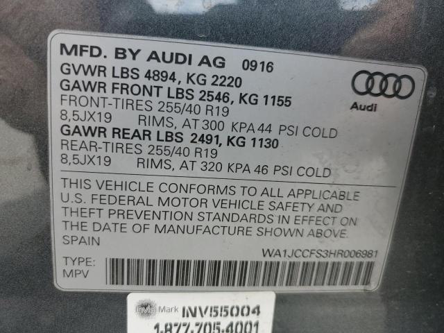 WA1JCCFS3HR006981 | 2017 AUDI Q3 PREMIUM