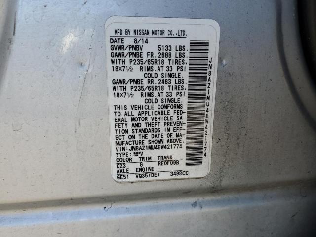 JN8AZ1MU4EW421774 Nissan MURANO S