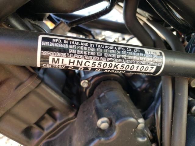 2019 HONDA CBF300 N MLHNC5509K5001007