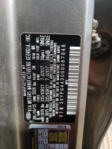5XYPG4A30GG087848 KIA SORENTO LX