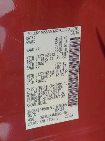 1N6BA1F46GN516606 Nissan Titan Xd Sl