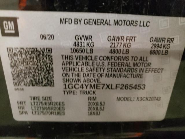 2020 CHEVROLET 2500 HD 1GC4YME7XLF265453