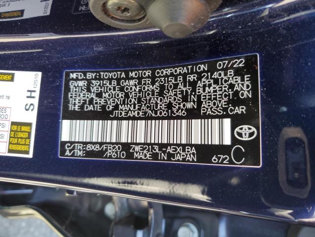 JTDEAMDE7NJ061346 Toyota COROLLA LE
