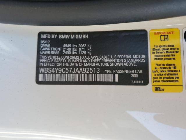 WBS4Y9C57JAA92513 BMW M4