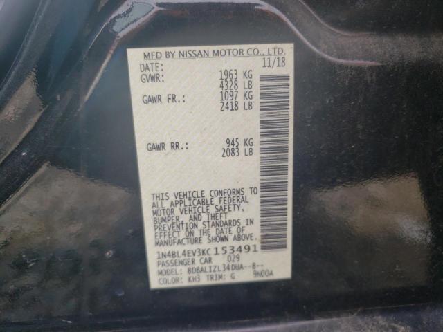 2019 NISSAN ALTIMA SL - 1N4BL4EV3KC153491