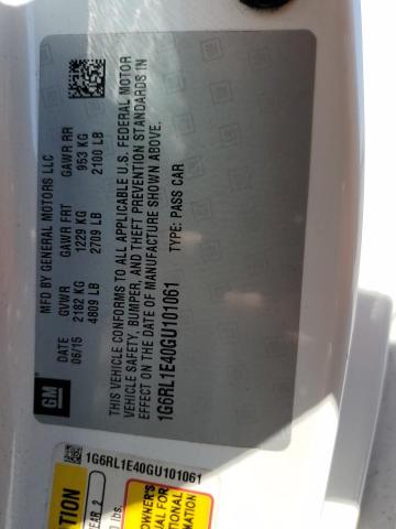 2016 CADILLAC ELR 1G6RL1E40GU101061