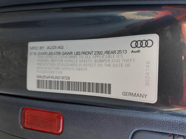 WAUENAF45JN018728 2018 AUDI A4, photo no. 13