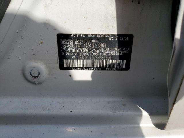 VIN: JF1GH61628H836506 Auction: COPART Lot: 63381563 Location: CO - DENVER SOUTH JF1GH61628H836506 SUBARU IMPREZA 2008 WHITE Photo 12