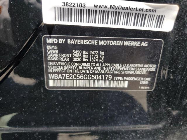 VIN WBA7E2C56GG504179 2016 BMW 7 Series, 740 I no.12