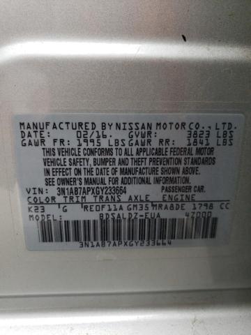3N1AB7APXGY233664 Nissan SENTRA S