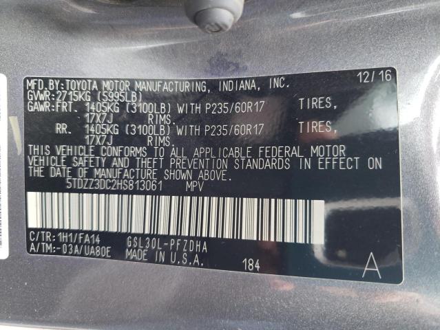 5TDZZ3DC2HS813061 Toyota SIENNA